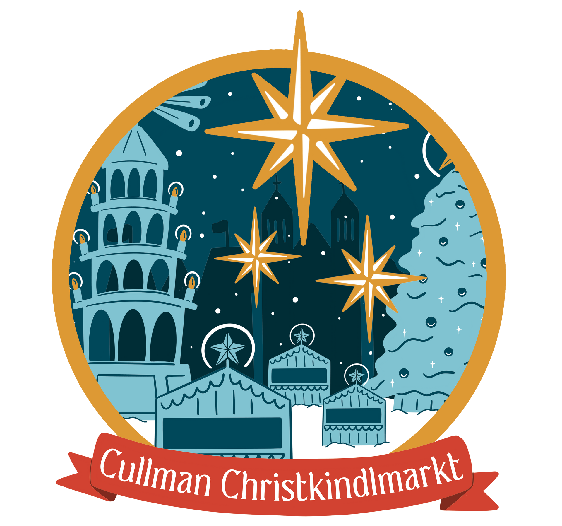 A logo for a christmas market called cullman christkindlmarkt