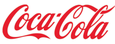 A red coca cola logo on a white background