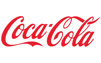A red coca cola logo on a white background.