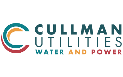 A logo for a company called cullman utilities water and power.