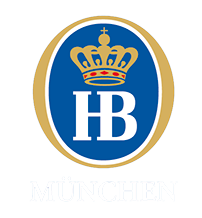 A blue logo with the letter hb and a crown