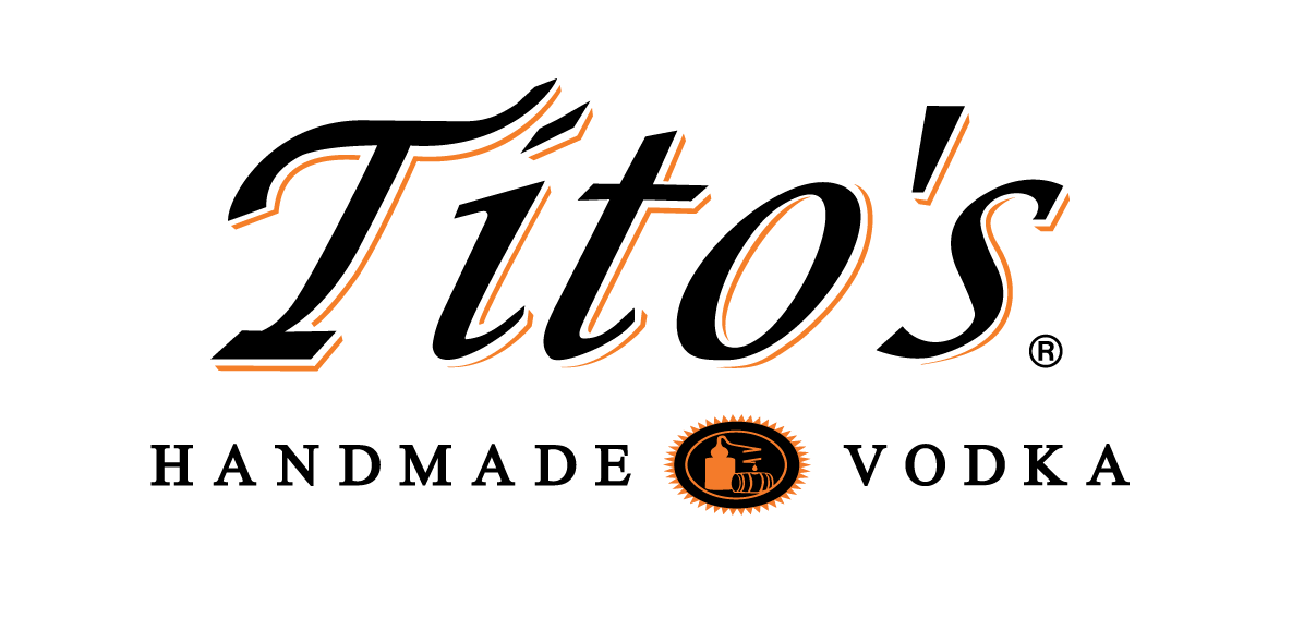 The logo for tito 's handmade vodka is on a white background.