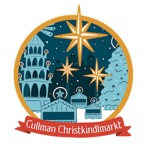 A logo for a christmas market called cullman christkindlmarkt