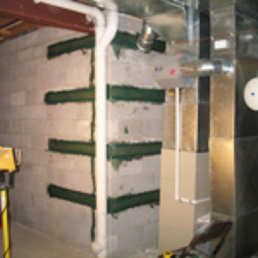 Foundation repair in progress