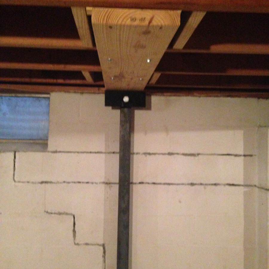 Cracked foundation with foundation repair done in Erie, PA