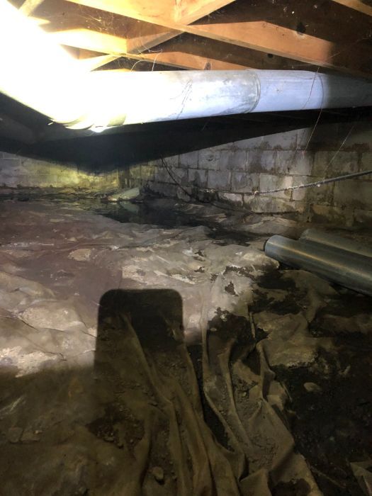 Wet basement crawlspace in Erie, PA