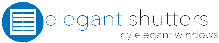 A logo for elegant shutters by elegant windows