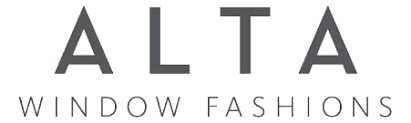 The logo for alta window fashions is on a white background.