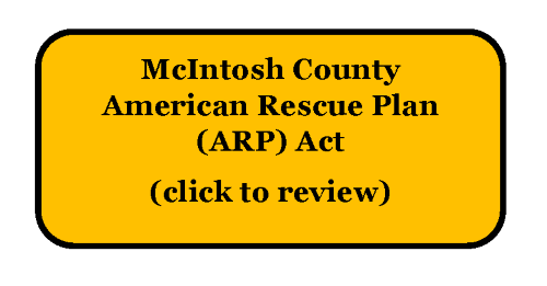 A yellow button that says mcintosh county american rescue plan ( arp ) act click to review.