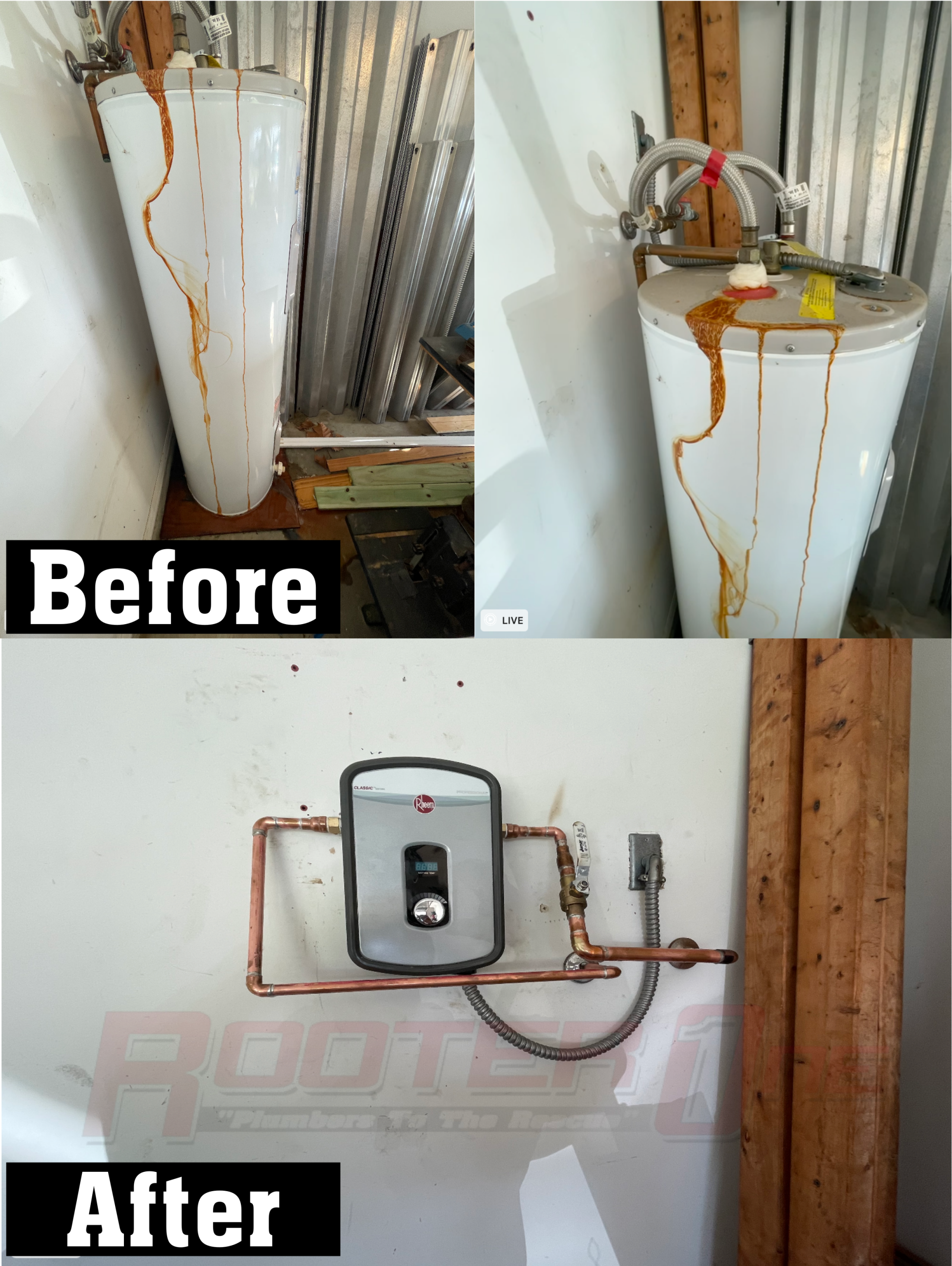 water heater repair before/after