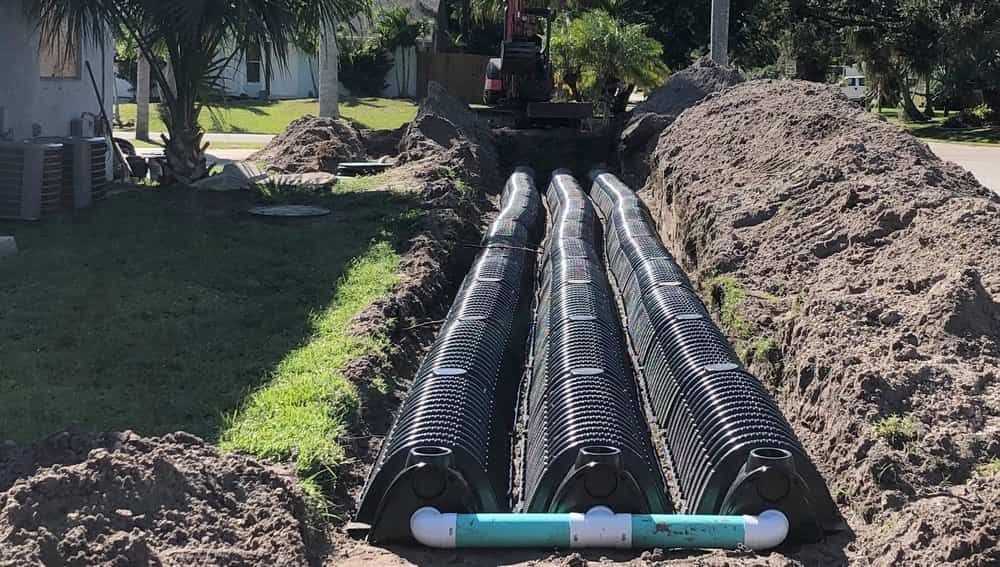 drain field excavation and installation