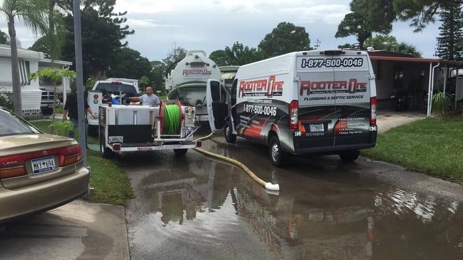 Rooter One Service Truck at Residential Property