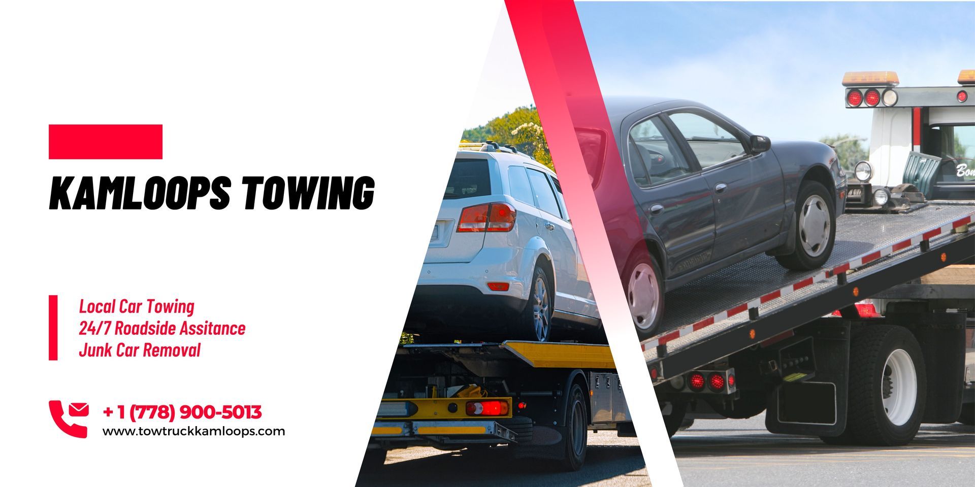 kamloops towing banner for junk car removal, towing and auto recycling