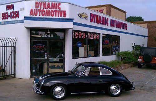 Black Car in front of Dynamic - Automotive Shop in La Verne, CA