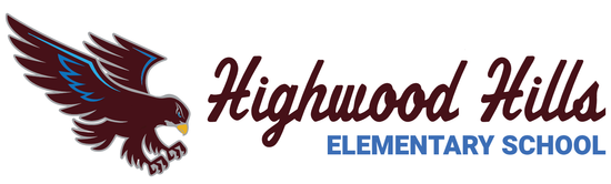 a logo for Highwood Hills Elementary School with an eagle, Highwood Hills logo