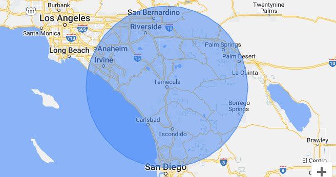 Temecula. CA Service Area Map