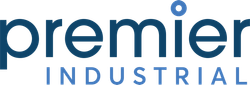 The premier industrial logo is blue and white on a white background.