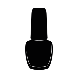a black silhouette of a bottle of nail polish on a white background .