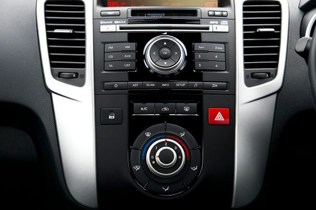 car dashboard with ac on