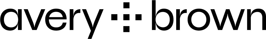 avery + brown primary logo in black