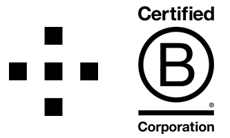 avery + brown 'plus' icon and B Corp logo