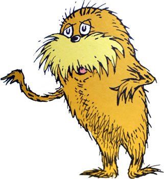 A cartoon drawing of a furry animal with a beard