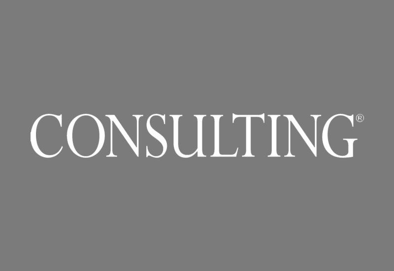 The word consulting is on a gray background