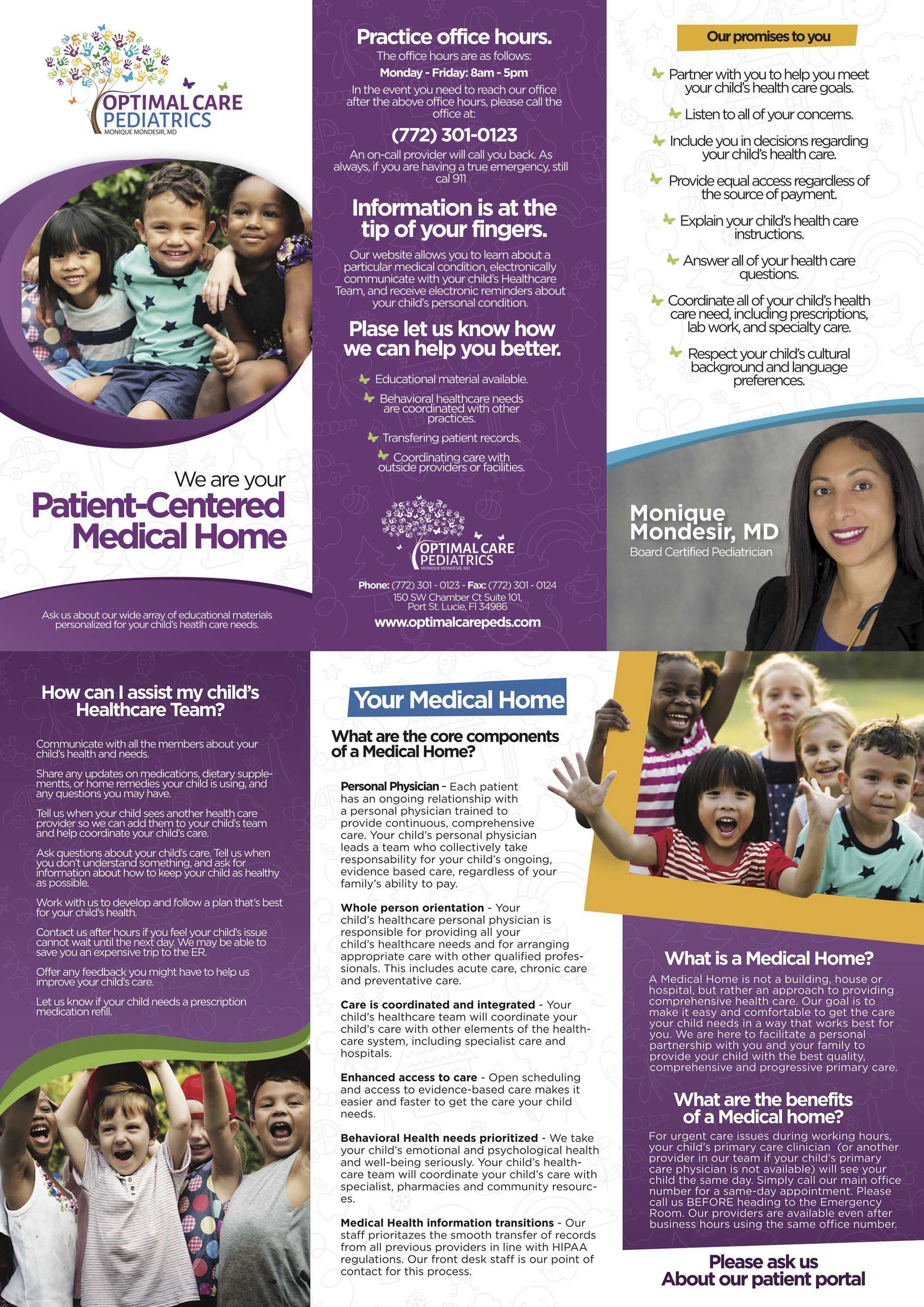 Optimal Care Pediatrics Brochure - We are your patient-centered medical home