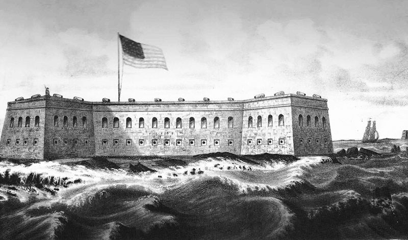 A 19th century lithograph of Fort Sumter
(Library of Congress)