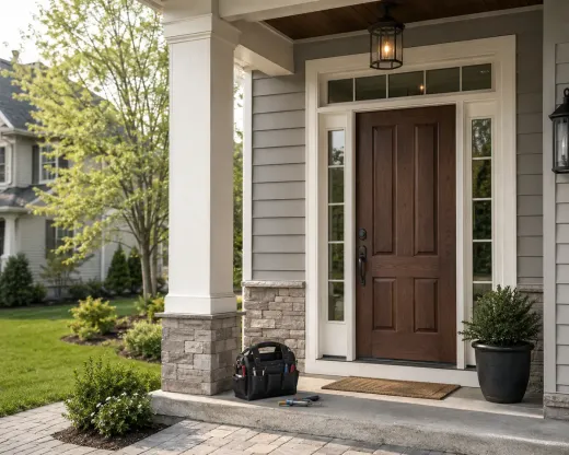 Residential locksmith service for a secure front door lock at a Denver area home