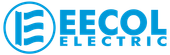 A logo for EECOL Electric with a stylized E in a blue circle.