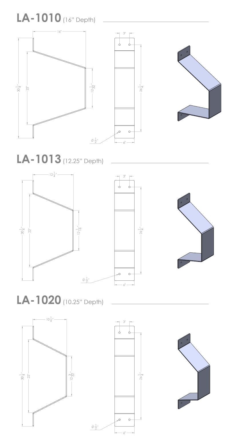 Technical drawing with dimensions of the Wattz Up wall guard.