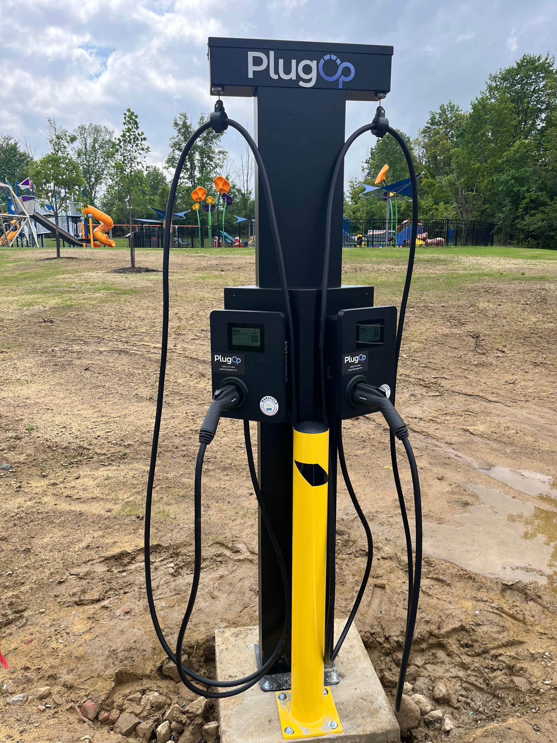 Wattz Up Dual Retraction Pedestal for EV Charger