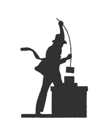 A silhouette of a man cleaning a chimney with a brush.  | Greenville, NC | Albemarle Chimney