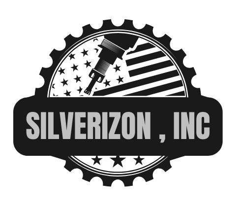 a black and white logo for silverizon , inc .