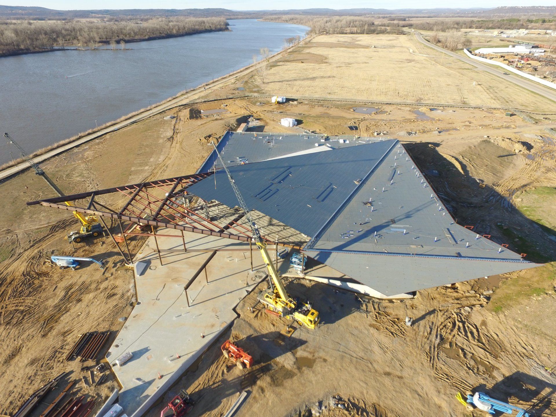 Construction Site of U.s. Marshals Museum Including Cranes | Fort Smith, AR | Holmes Erection Inc.