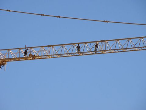Men in Tower Crane | Fort Smith, AR | Holmes Erection Inc.