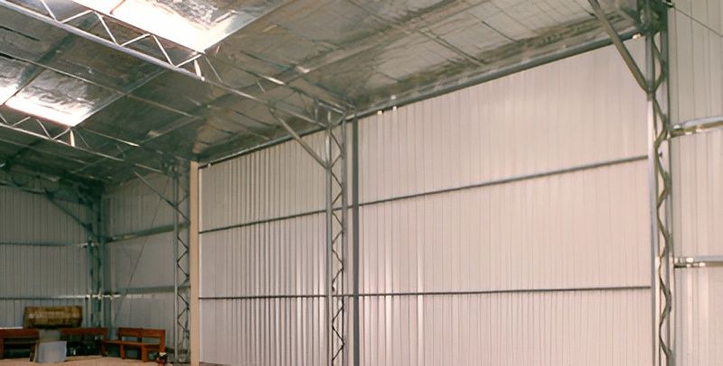 Interior of a Metal-framed Building With Corrugated White Walls — Northern Rivers Sheds in South Lismore, NSW