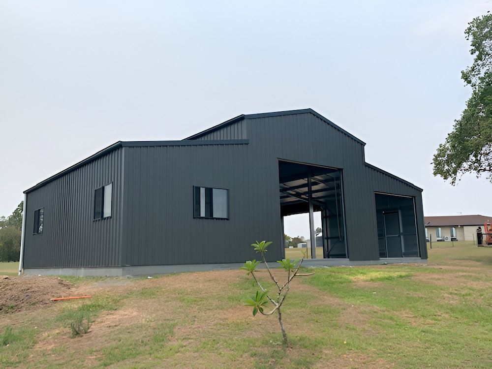 Dark Gray Metal Barn With Open Entrance — Northern Rivers Sheds in South Lismore, NSW