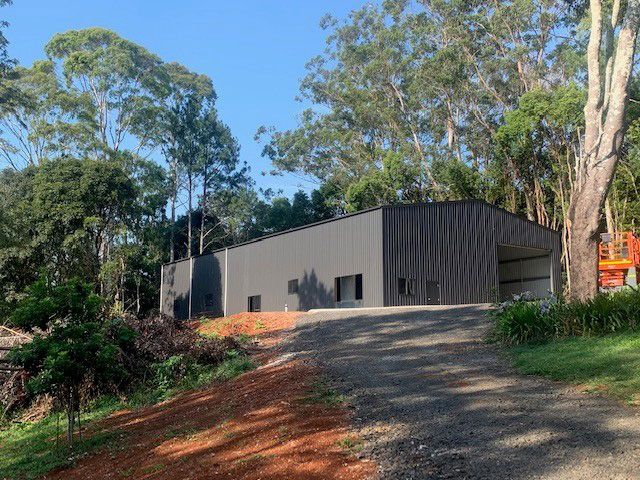 Black storage shed— Northern Rivers Sheds in South Lismore, NSW