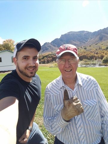 Two men on a field