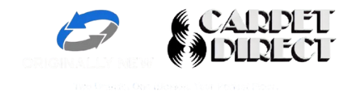 The logo for carpet direct is originally new