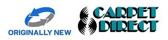 The logo for carpet direct is originally new