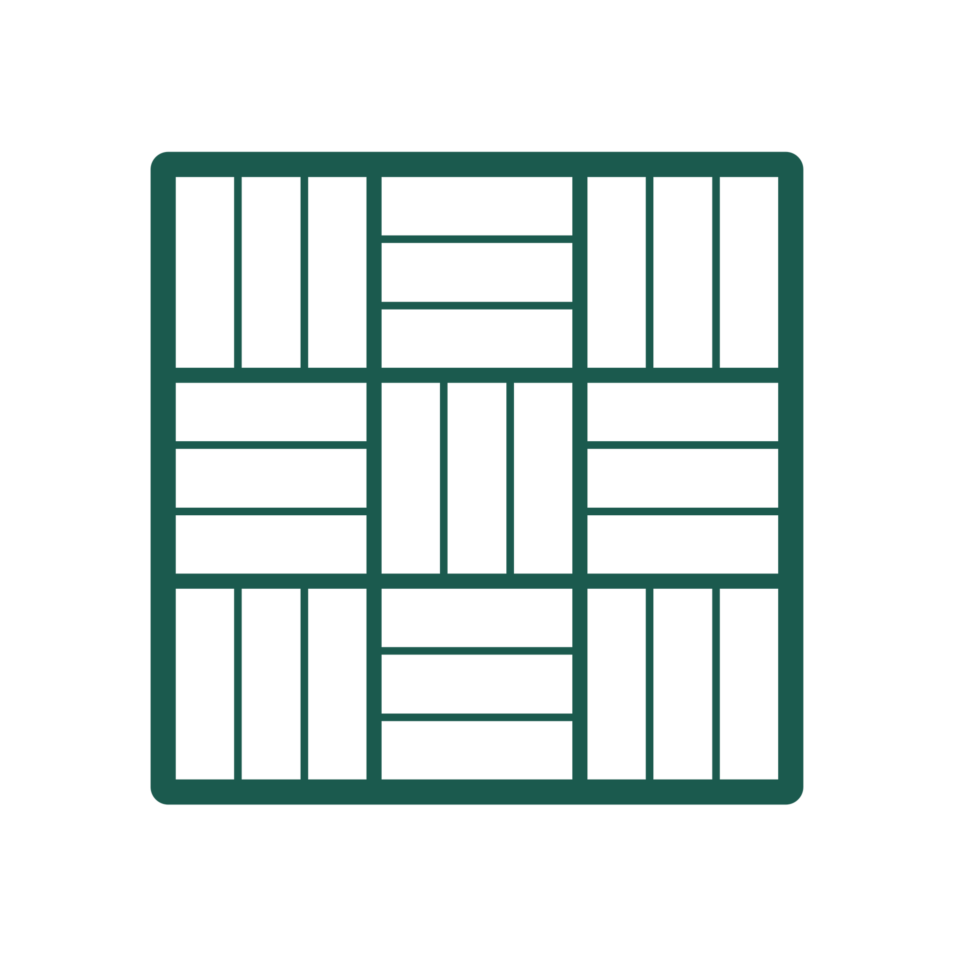 A black and white icon of a wooden floor.