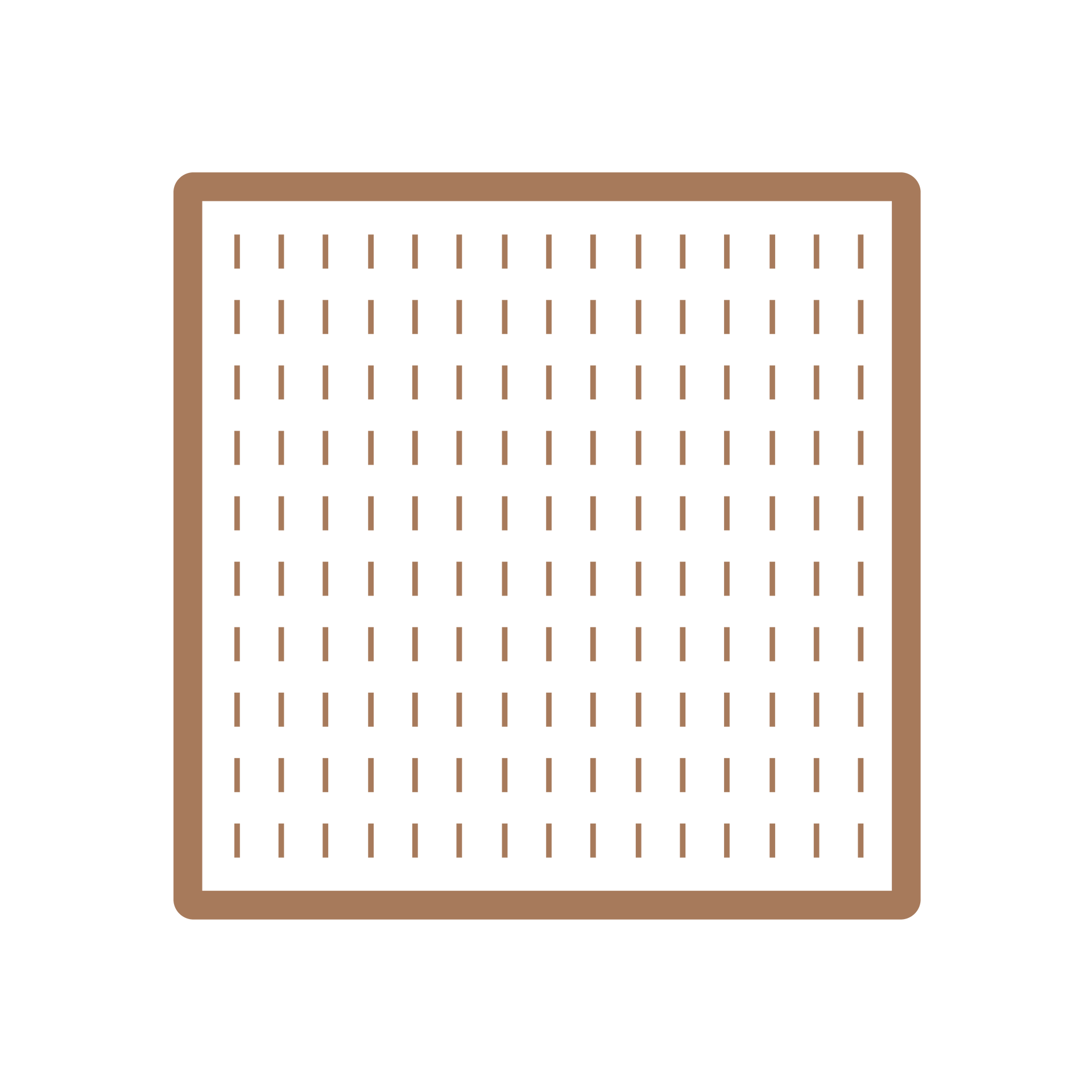 A square with holes in it on a white background.