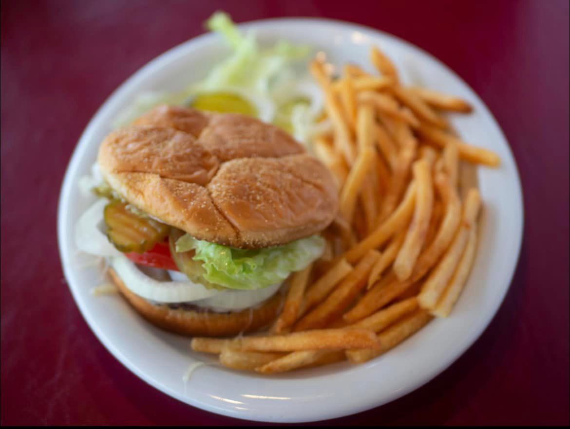 Burger and fries