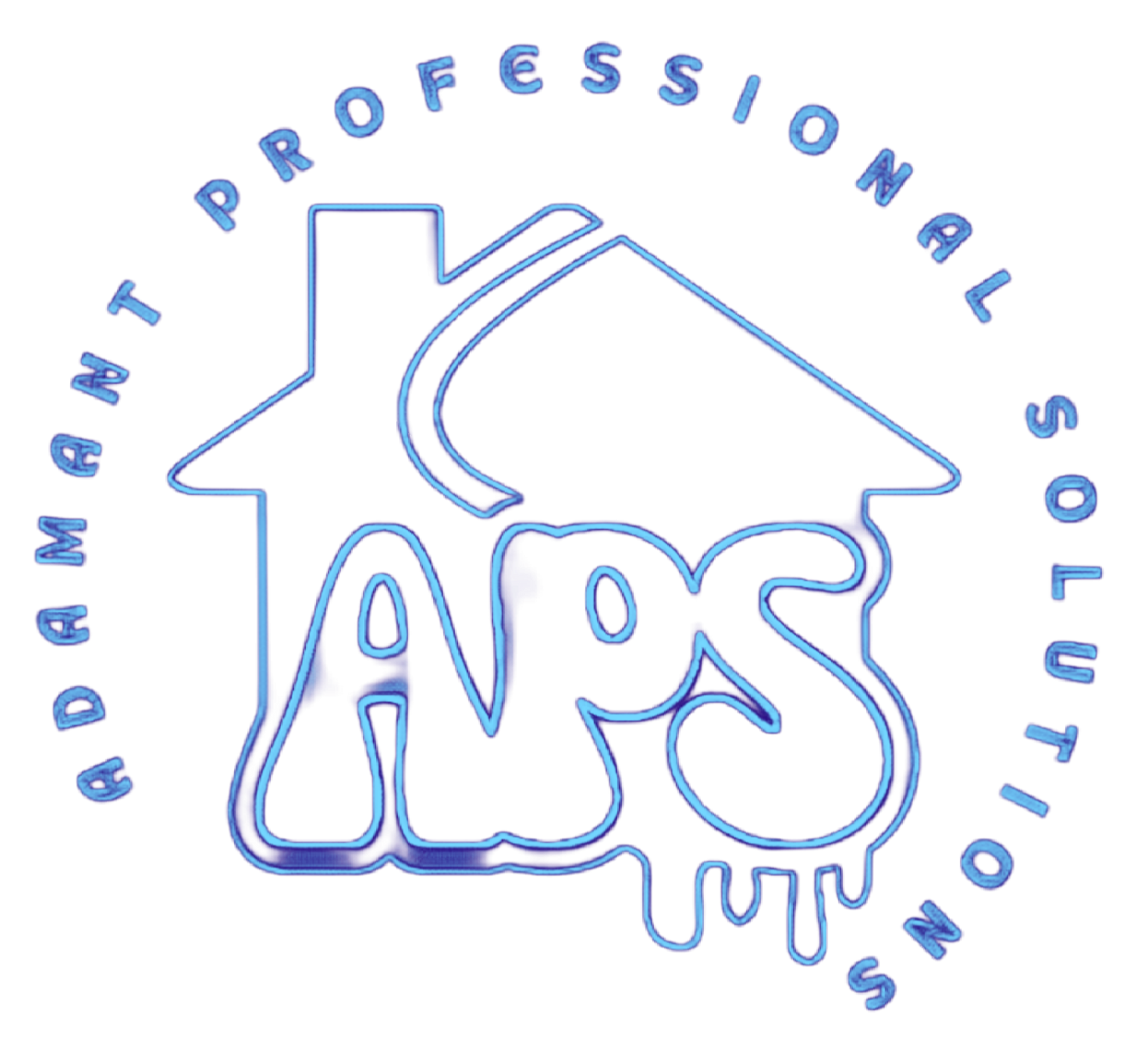 A logo for aps professional solutions with a house in the center