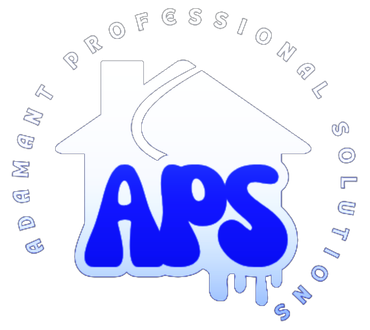 A logo for abs professional solutions with a house in the center
