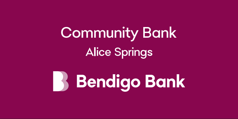The logo for community bank alice springs bendigo bank