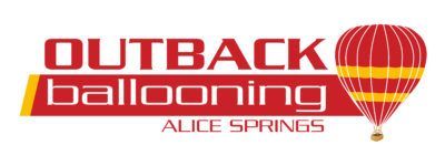 The logo for outback ballooning alice springs shows a hot air balloon.